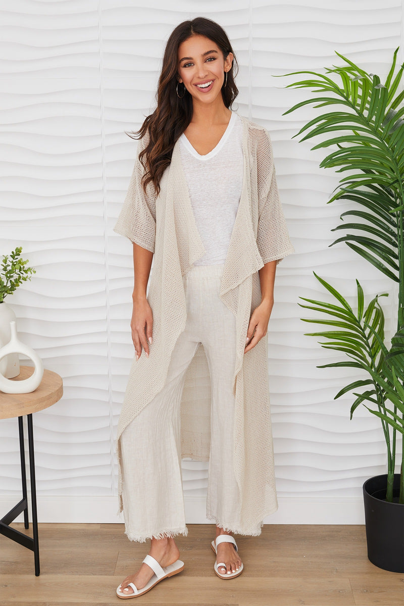 Italian Cotton & Linen Fishnet Cardigan – Estell Boutique