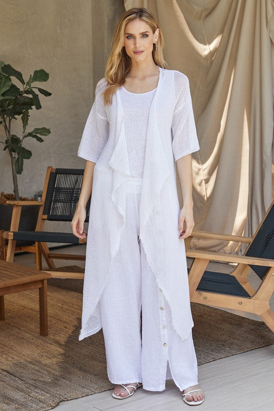 Italian Cotton & Linen Fishnet Cardigan – Estell Boutique