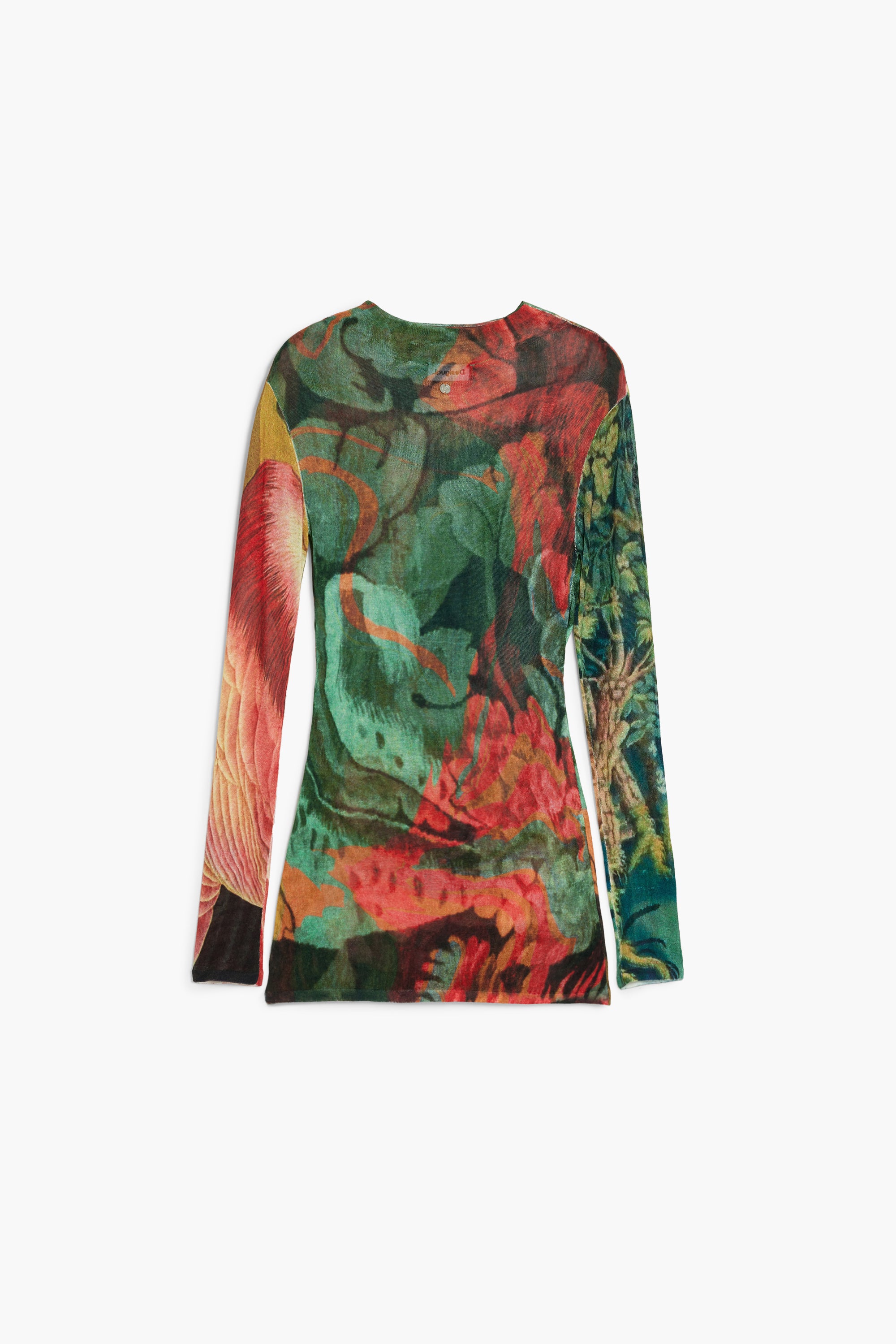 Long Sleeve Mock Neck Print Top