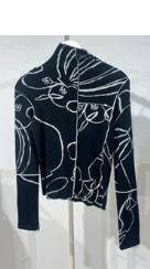Long Sleeve Mock Neck Print Top