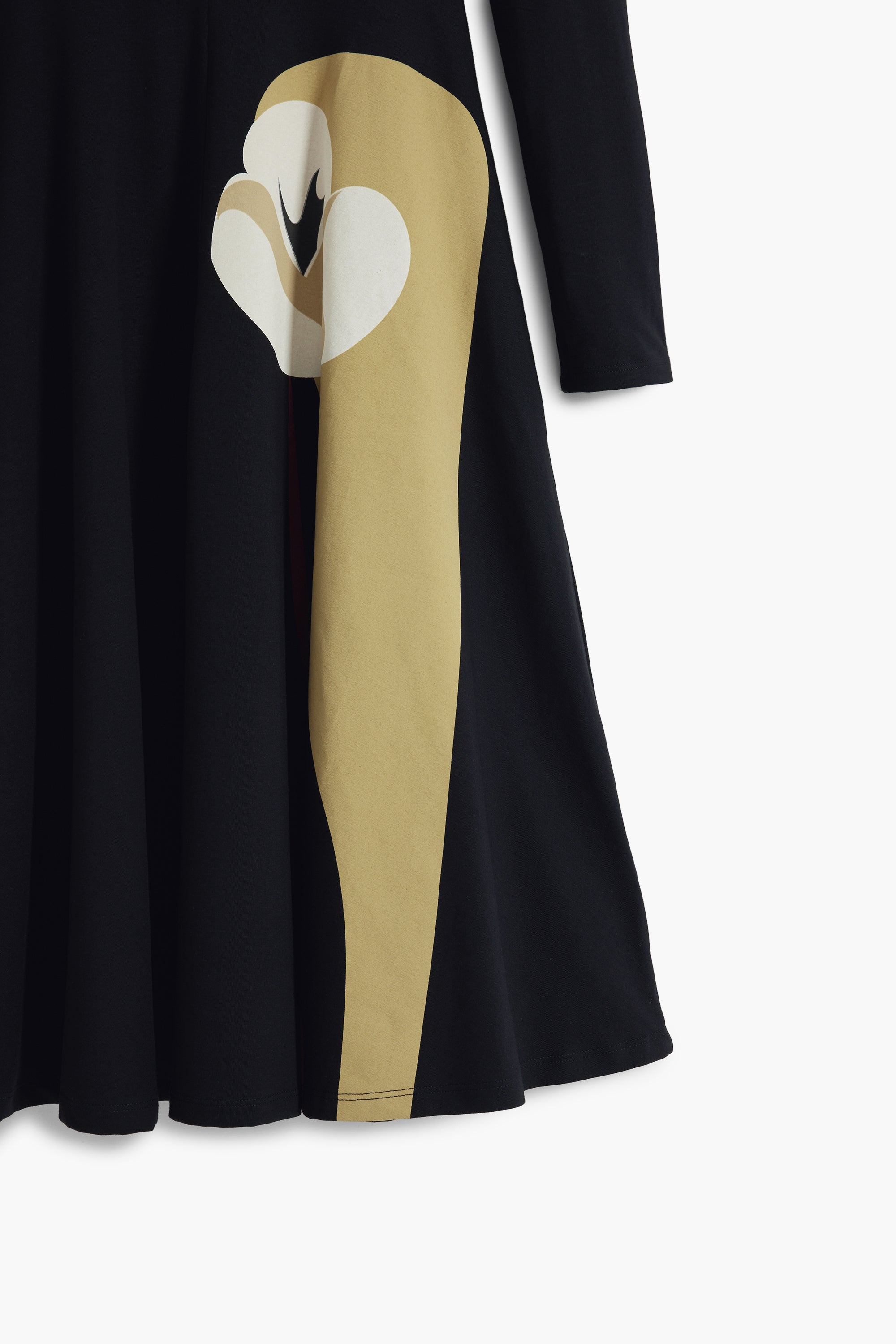 Desigual Black Knit A-Line Dress with Floral Print