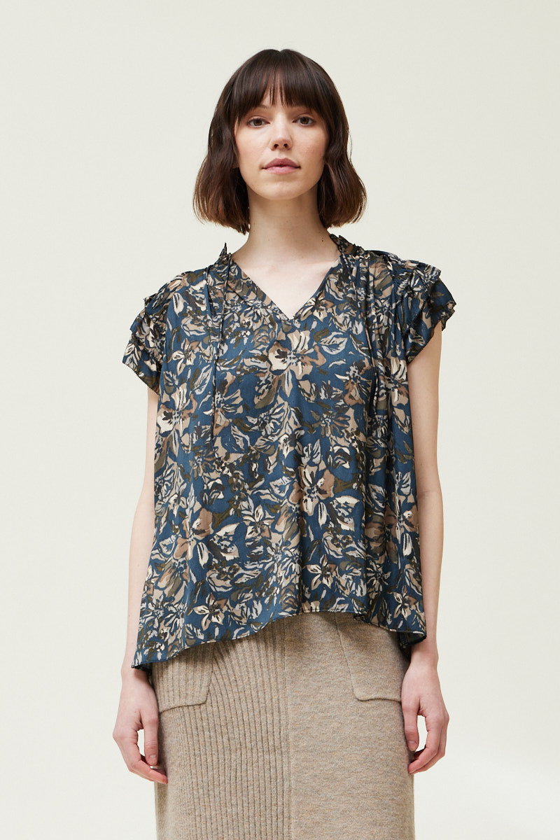 Floral Short Sleeve Blouse