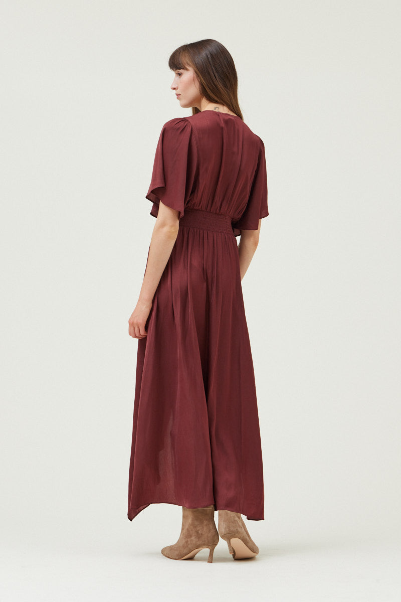 Asymmetrical Hemline Maxi Dress, Vine