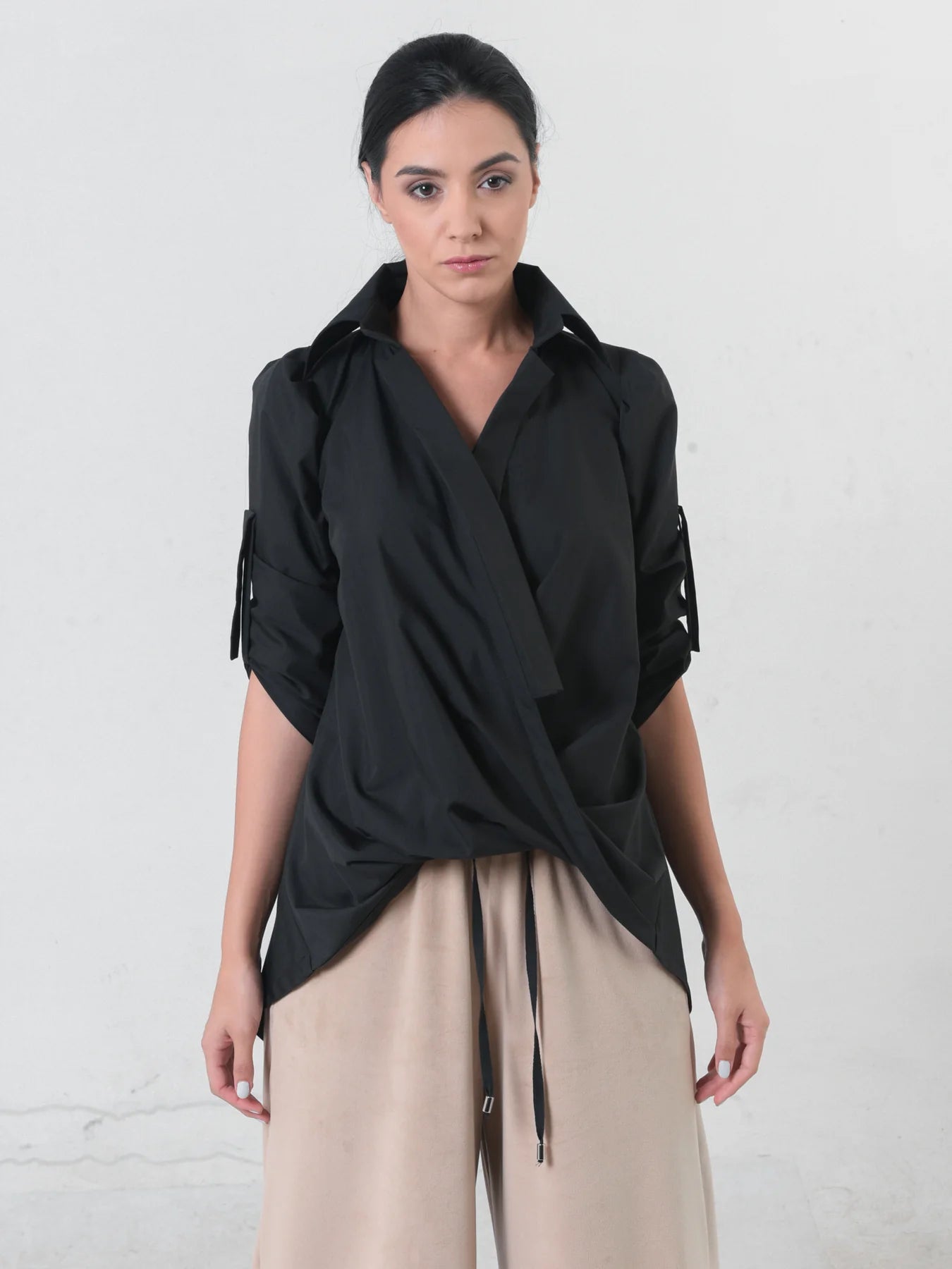 Women’s Oversized Belted Cotton White Shirt