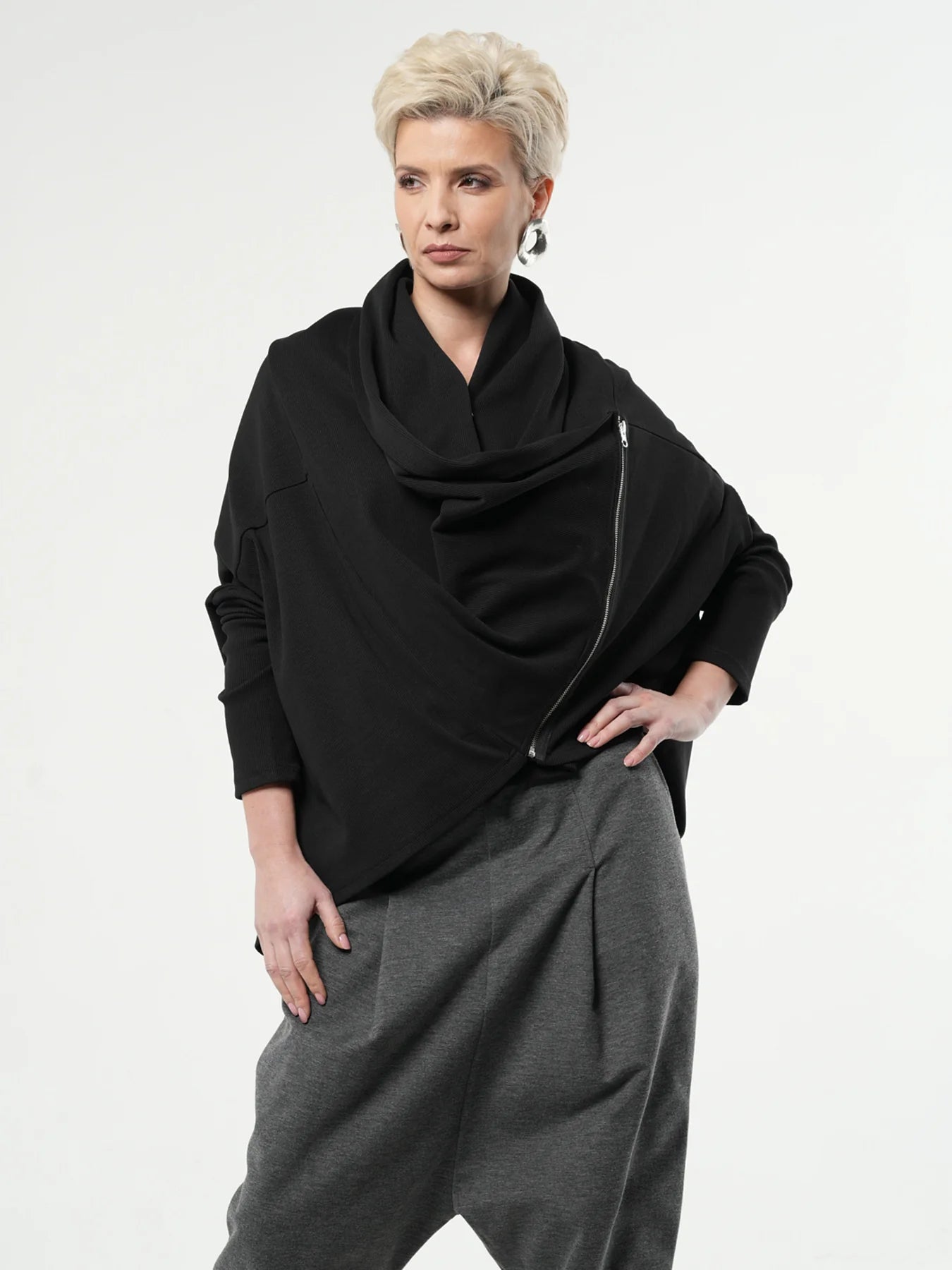 Asymmetric Oversized Cotton Cardigan