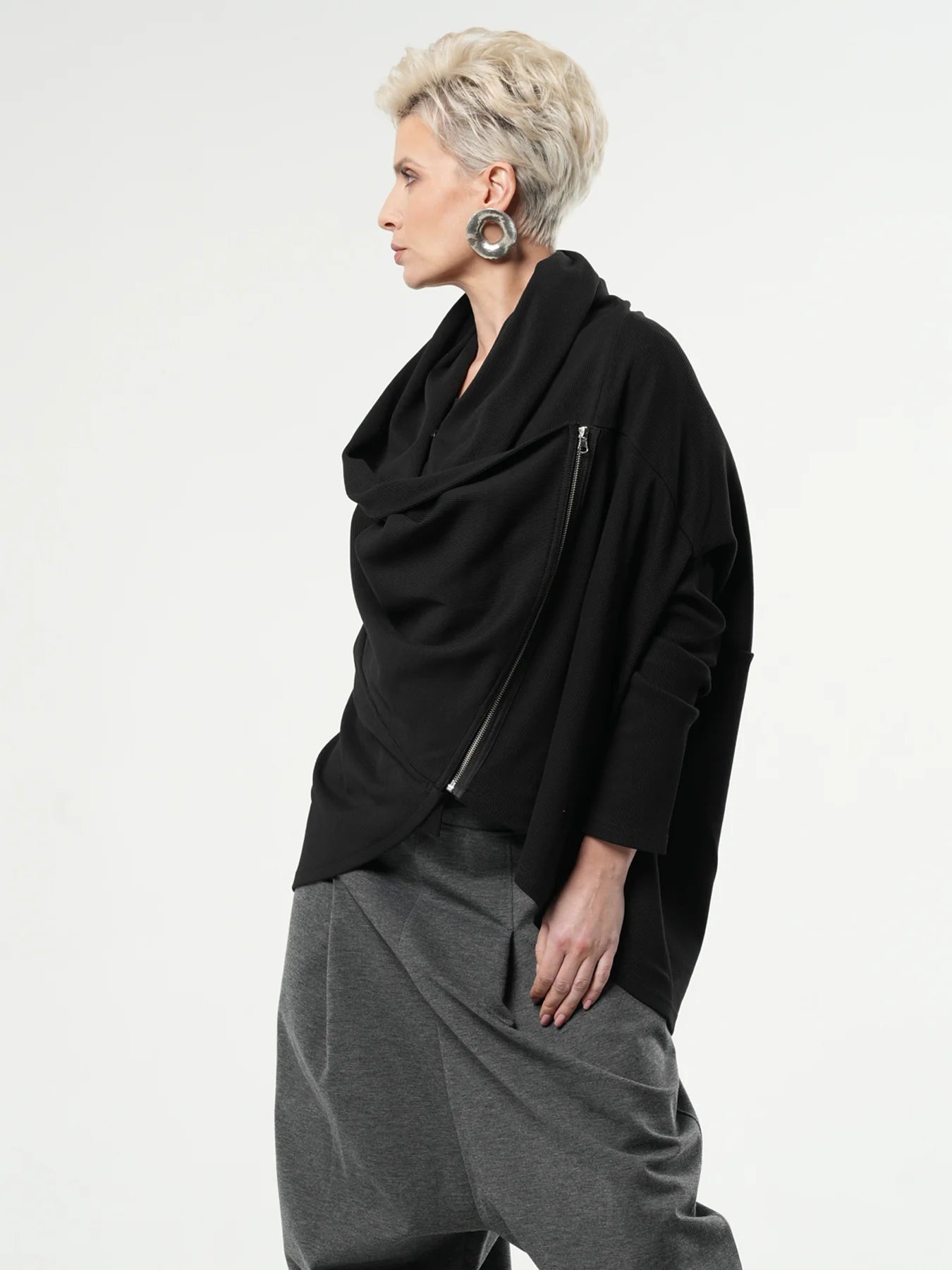 Asymmetric Oversized Cotton Cardigan