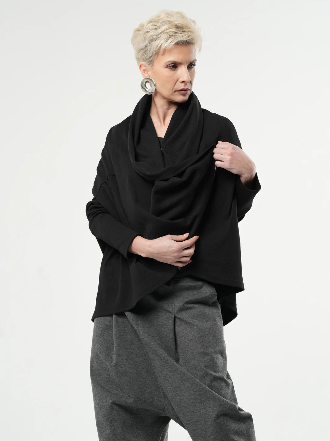 Asymmetric Oversized Cotton Cardigan