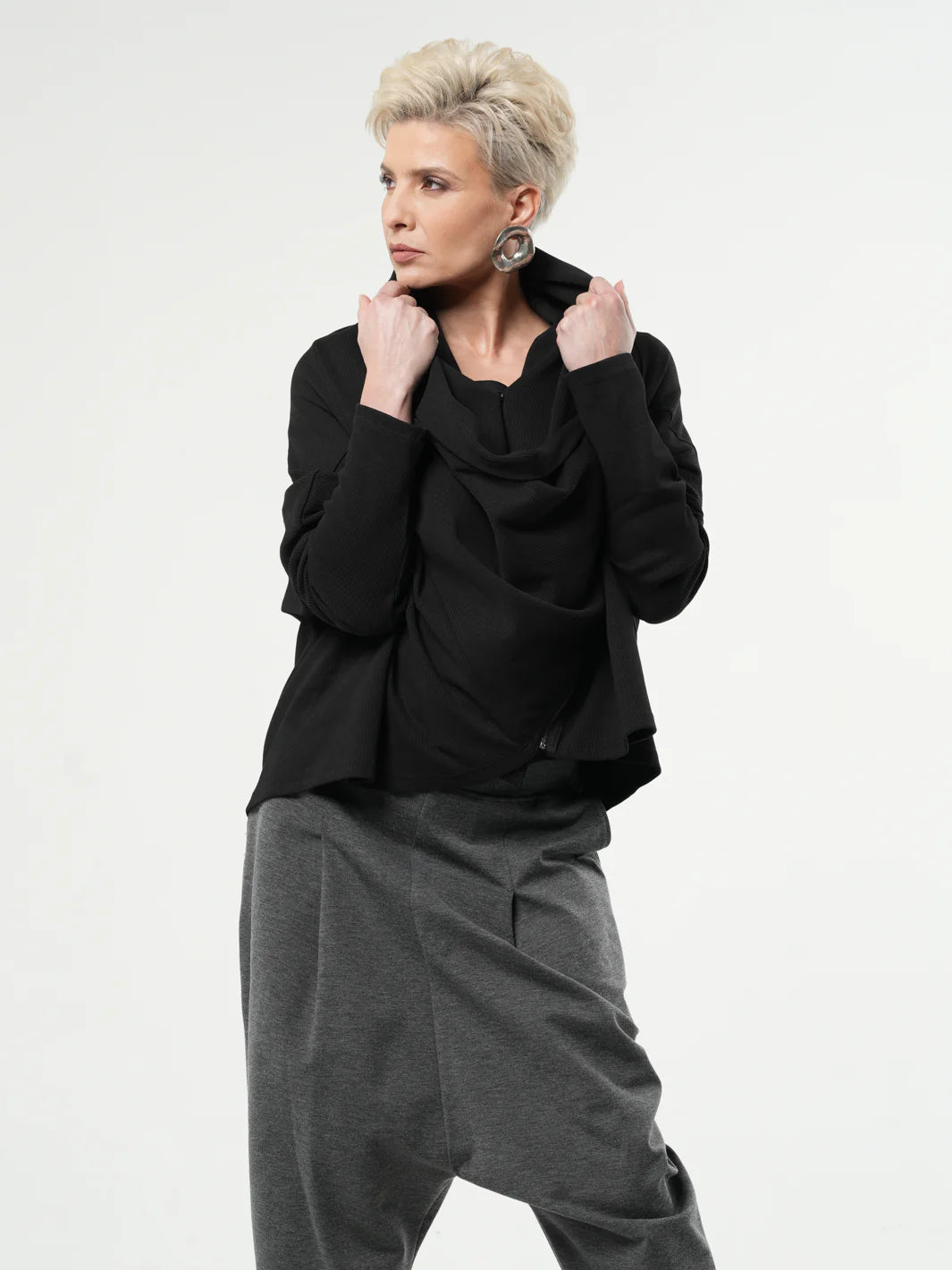 Asymmetric Oversized Cotton Cardigan