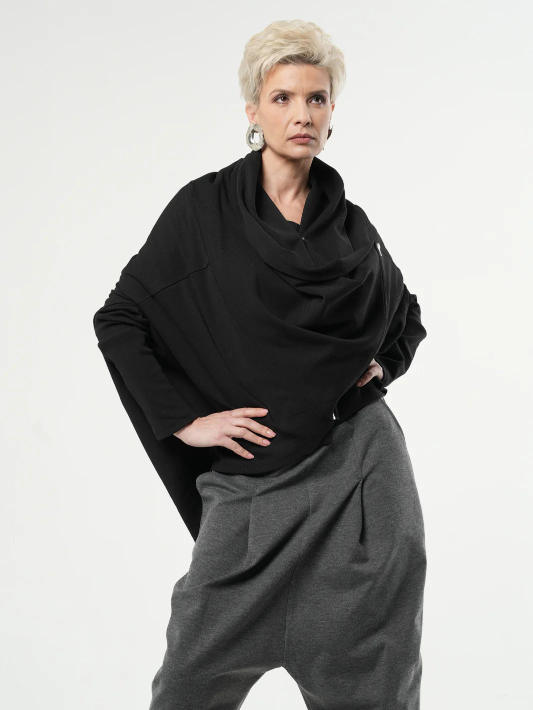 Asymmetric Oversized Cotton Cardigan