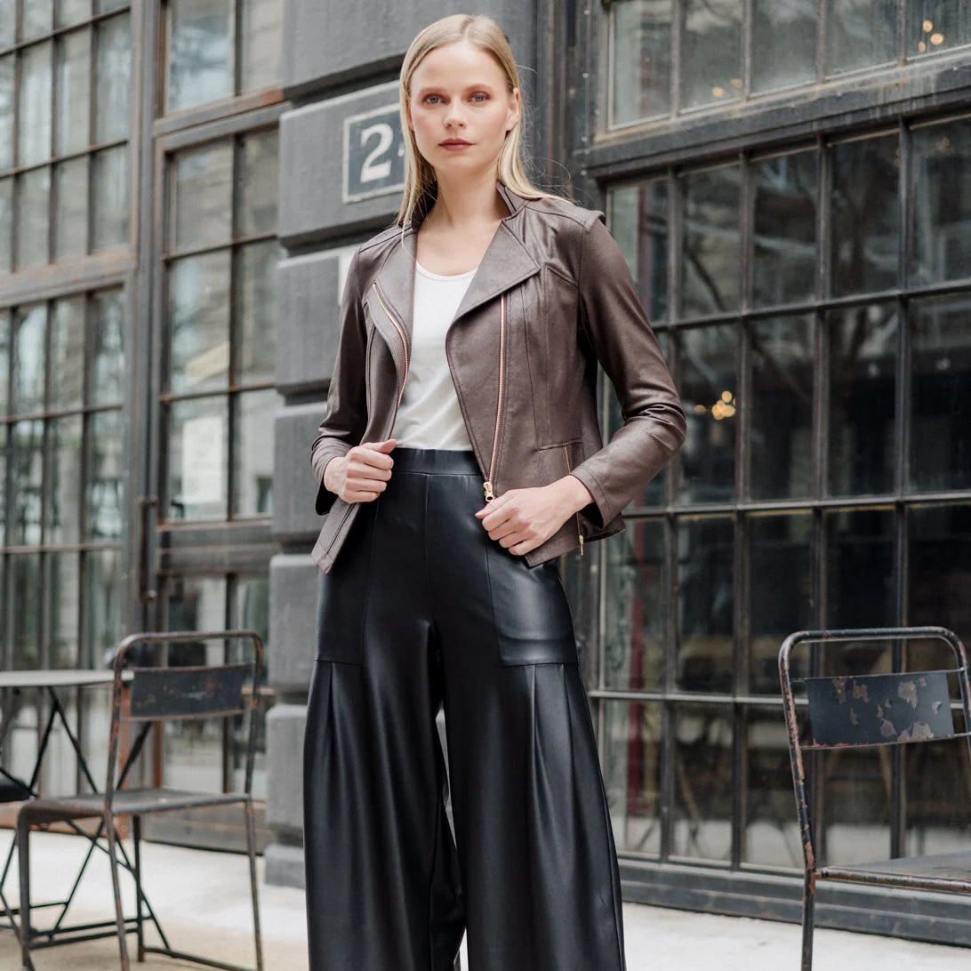 Brown Vegan Leather Jacket