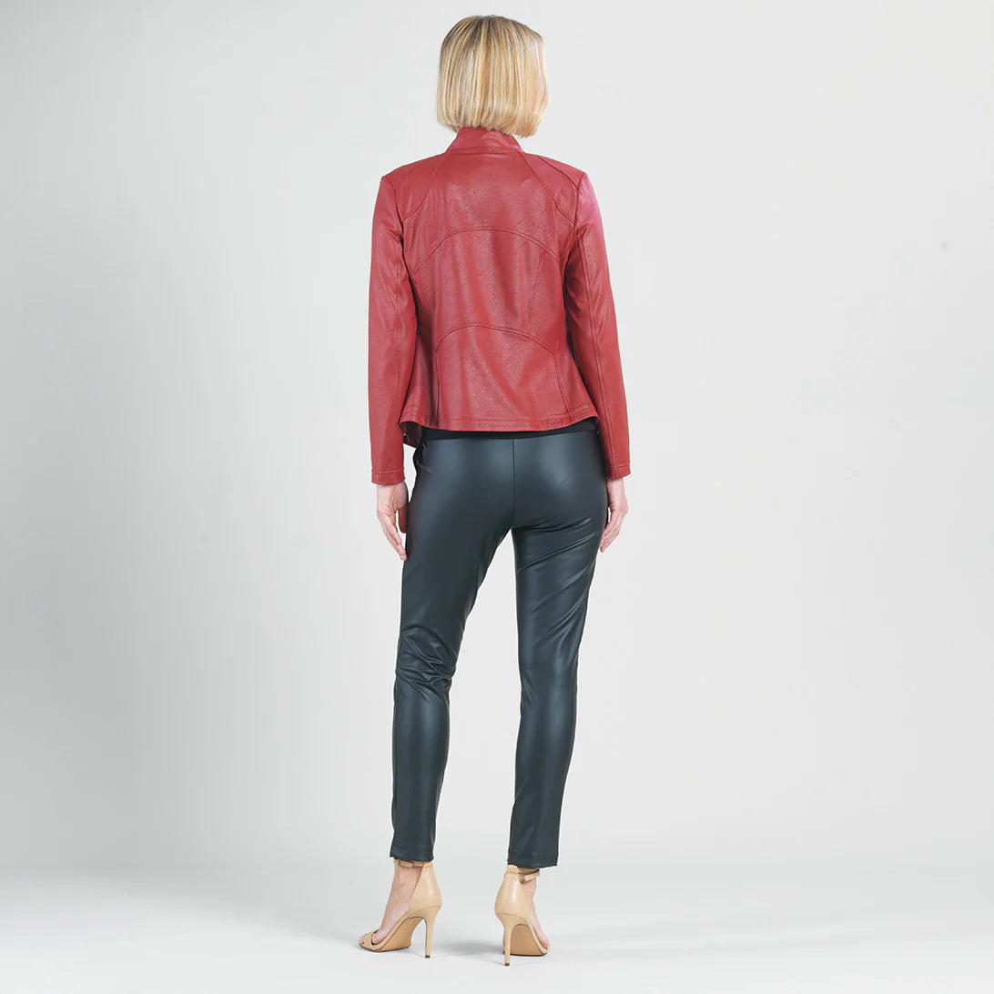 Ruby Red Liquid Leather Jacket