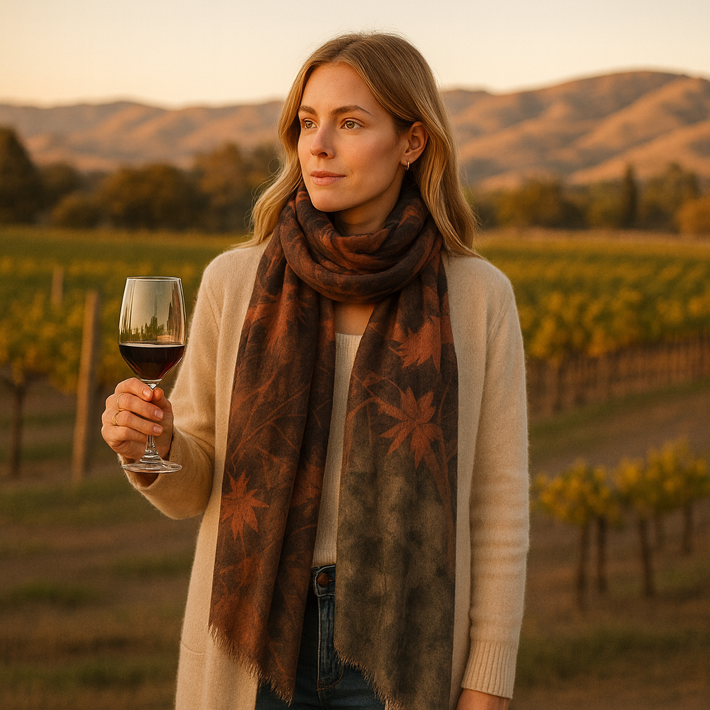 Lightweight Cashmere Scarf – Made in Spain- burgundy