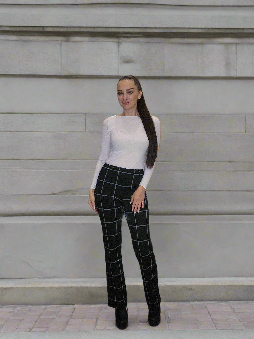 Perfect Fit Stretch Plaid Trouser