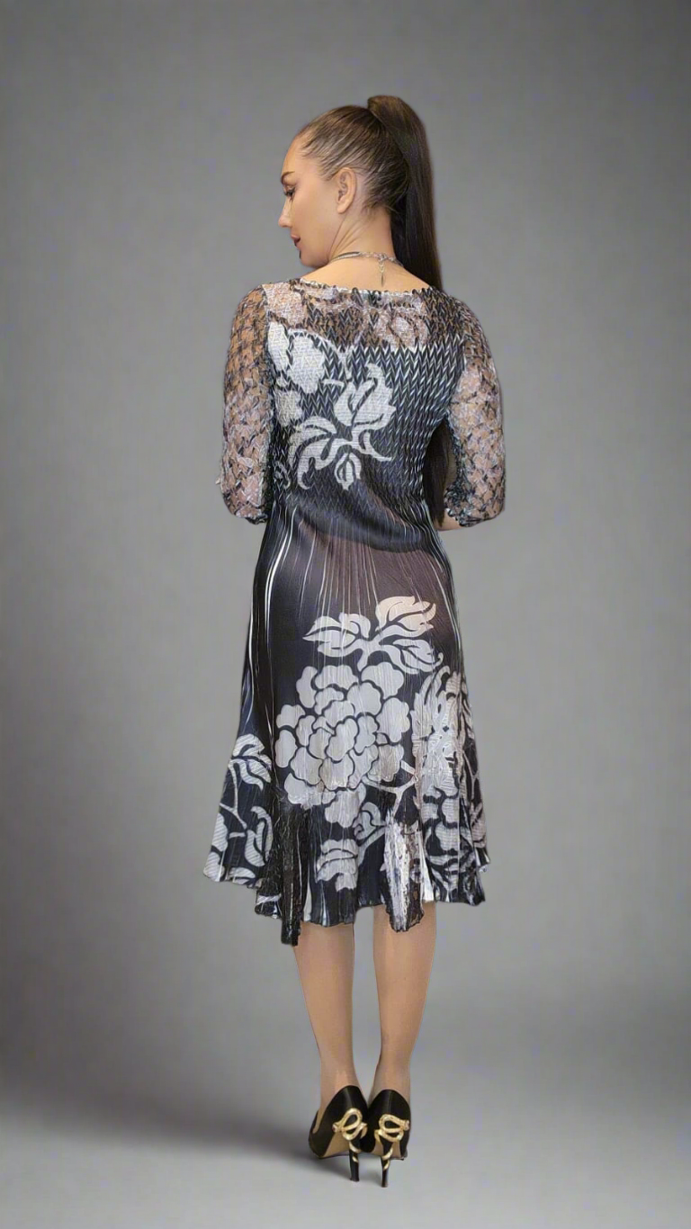 Special Occasion Silver Print Dress