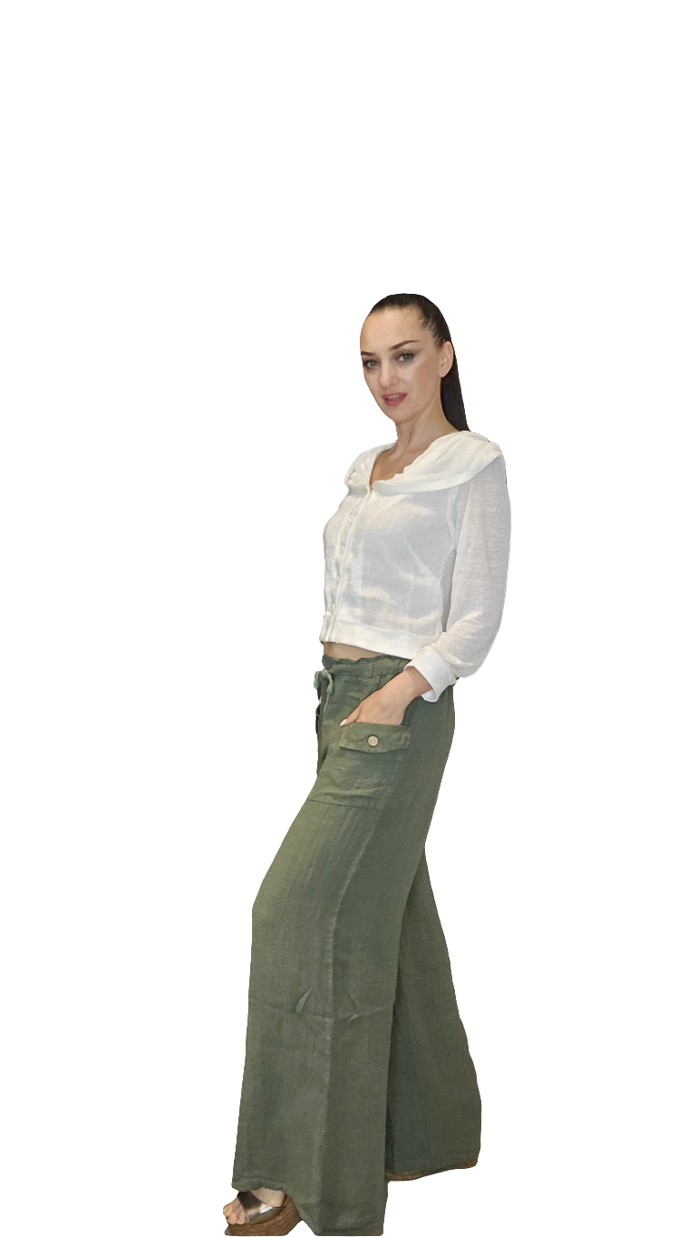 Italian Linen Wide Leg Panta