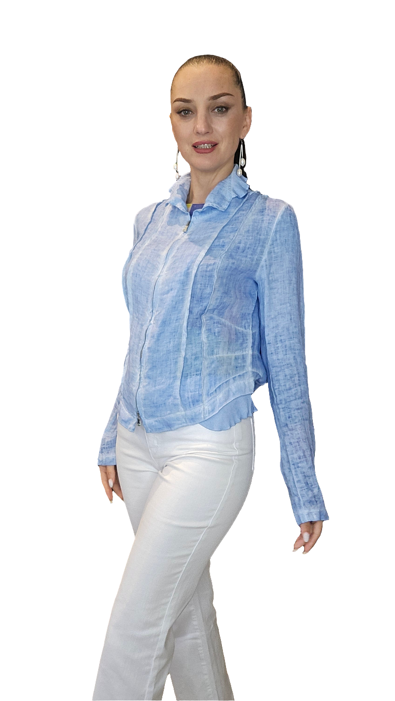 Sky Blue Italian Linen Jacket