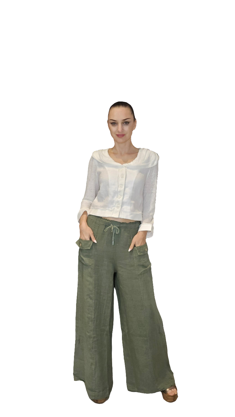 Italian Linen Wide Leg Panta