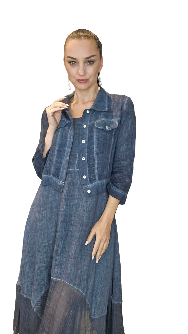 Italian Linen Cropped Jacket