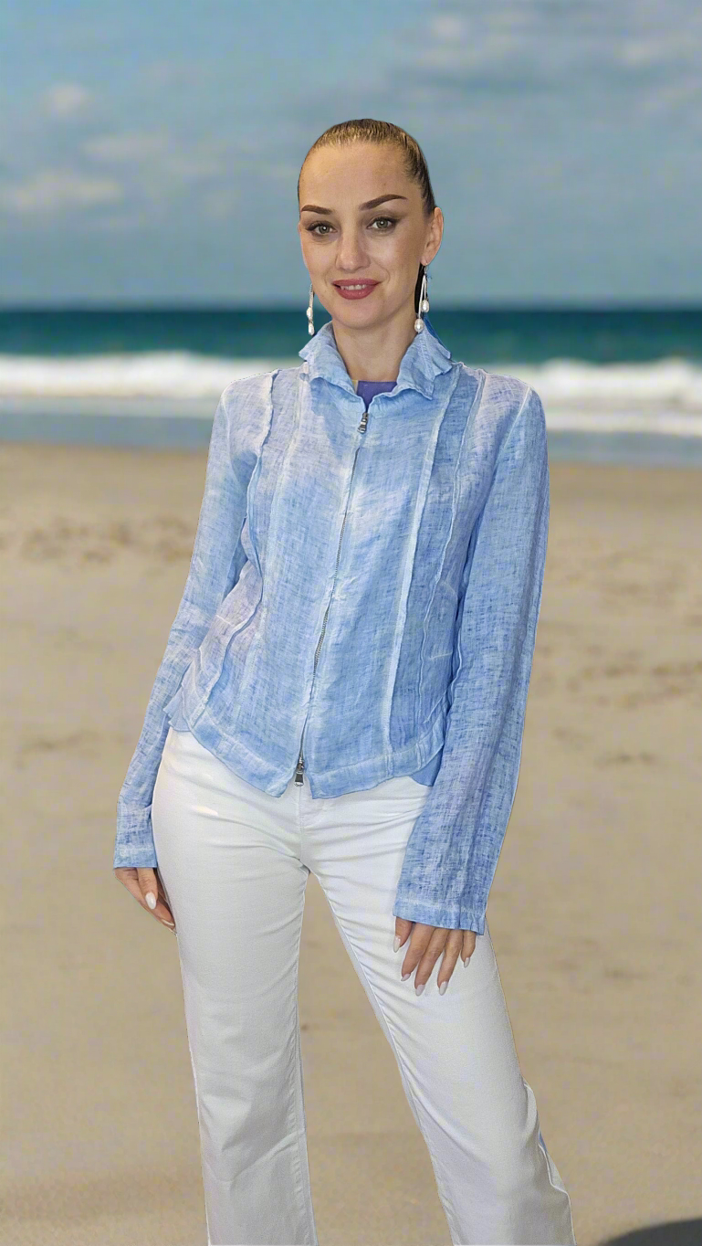 Sky Blue Italian Linen Jacket