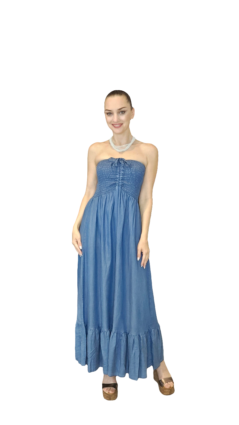 Maxi Denim Italian Dress