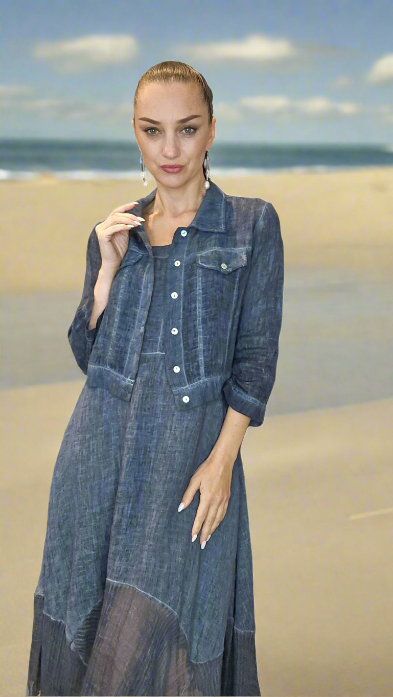 Italian Linen Cropped Jacket