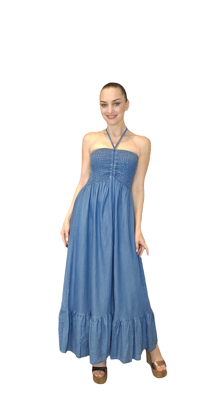 Maxi Denim Italian Dress