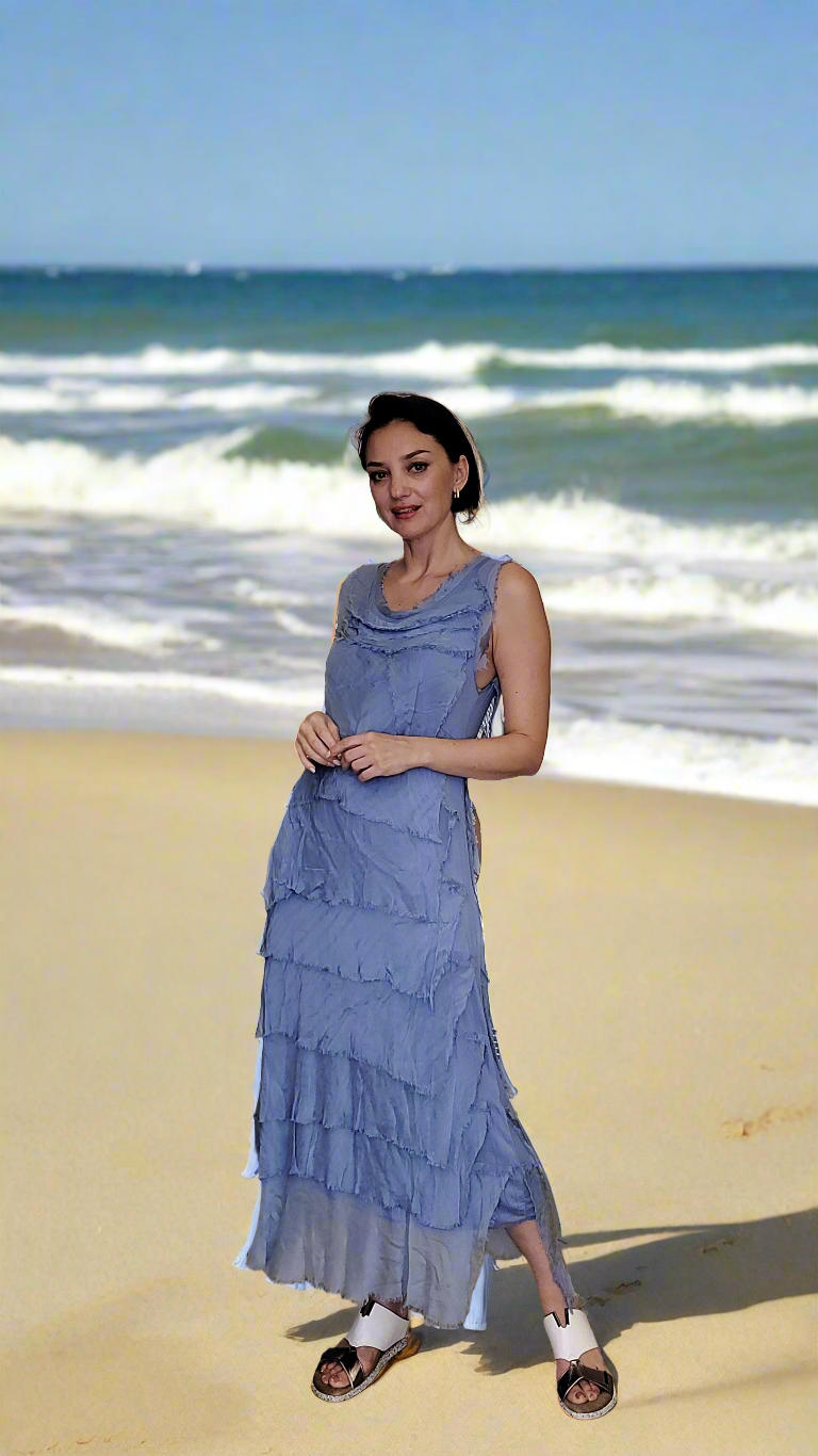 Holiday Dresses Italian Beach Dresses Italian Silk Tiered Dress Women's Fitted Dresses Gold Holiday Dresses Italian Beach Dresses Italian Silk Tiered Dress Women's Fitted Dresses Gold