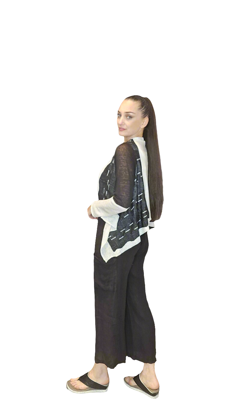 Novelty Black and White Cardigan Wrap