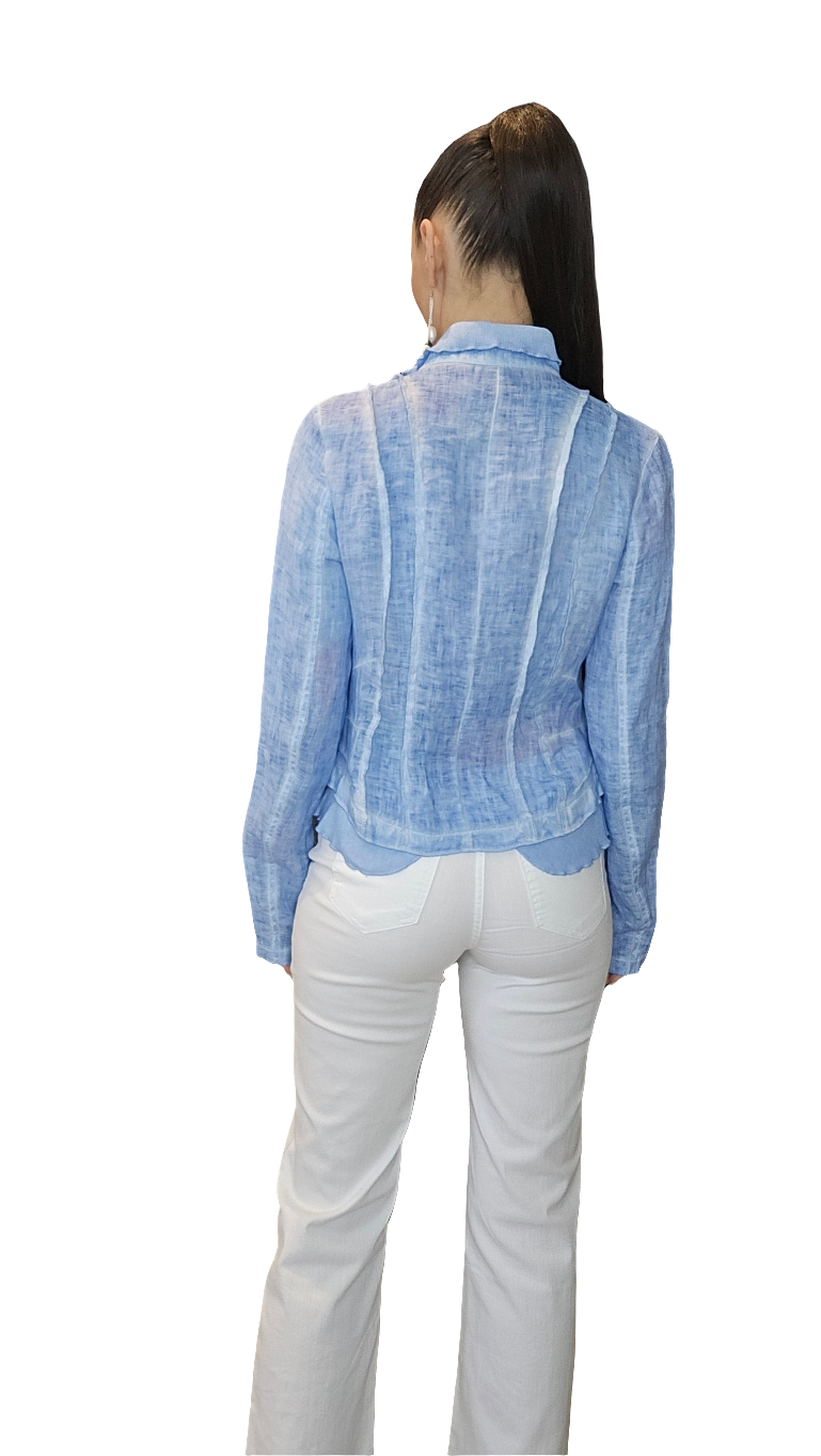 Sky Blue Italian Linen Jacket