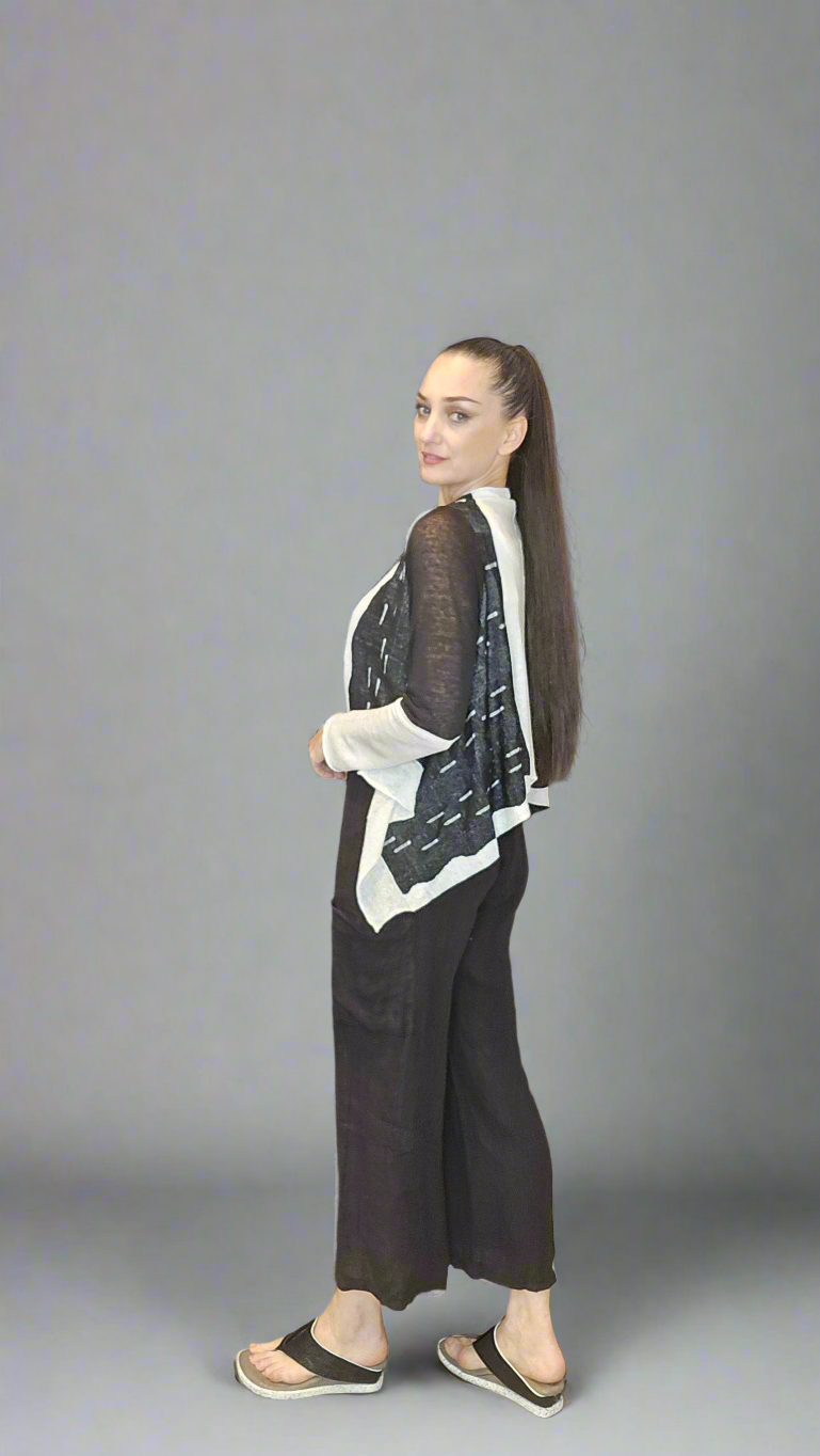 Novelty Black and White Cardigan Wrap