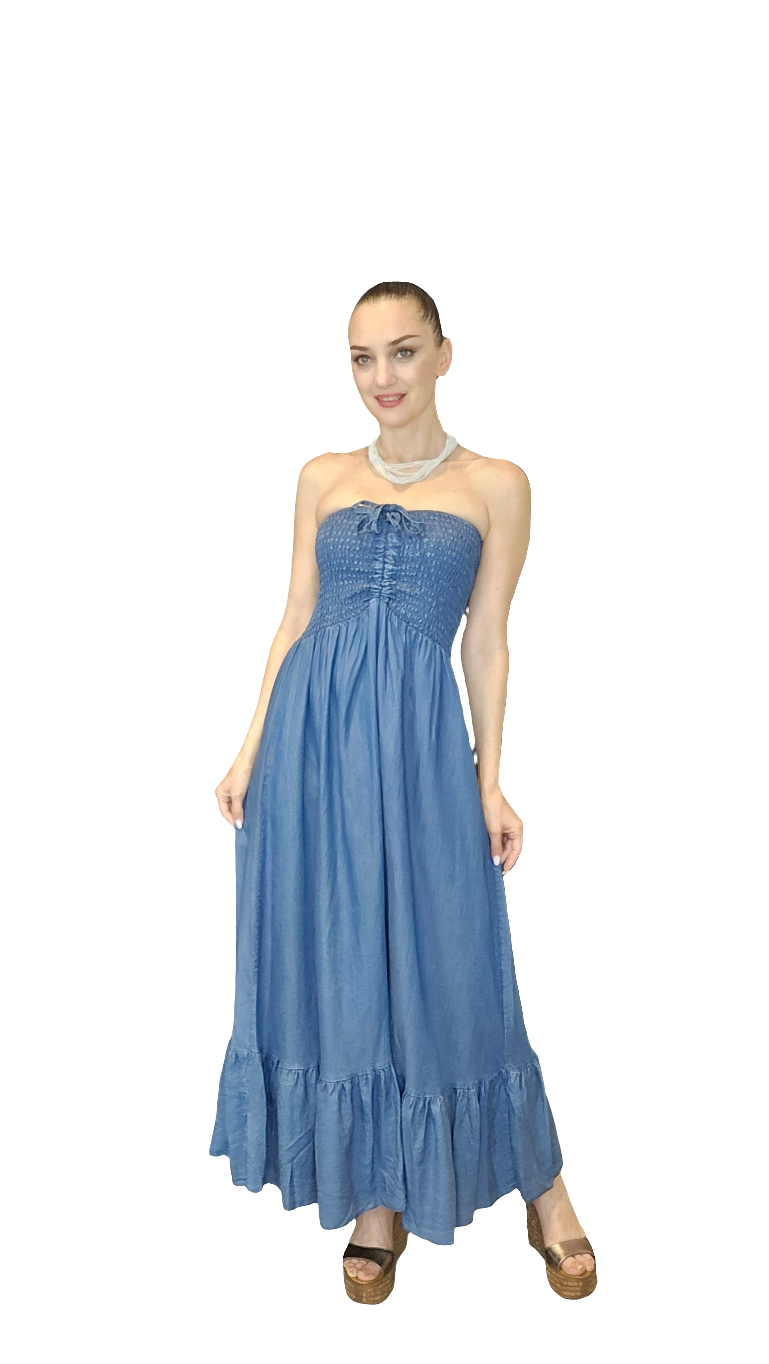 Maxi Denim Italian Dress