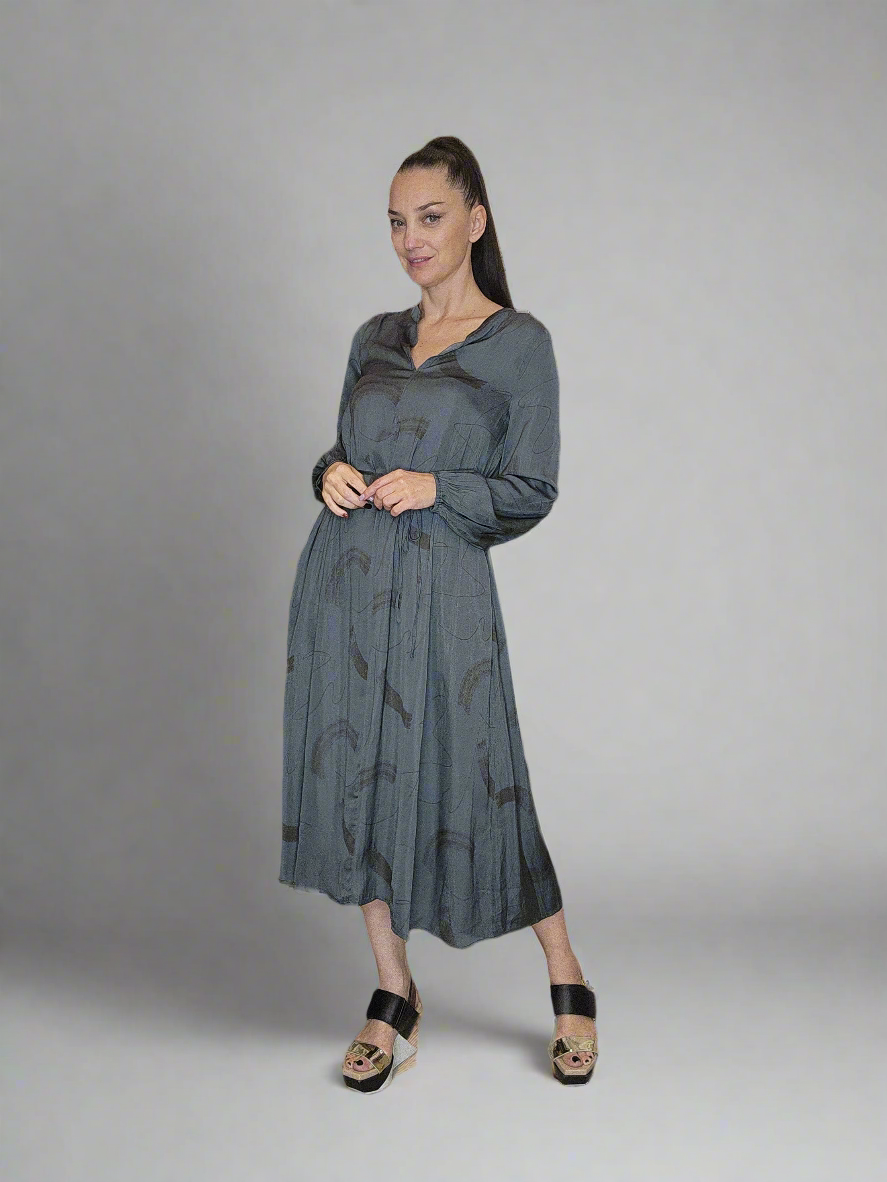 Midi Grey Silky Dress