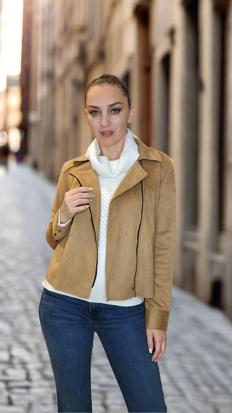 Tan Micro Suede Jacket