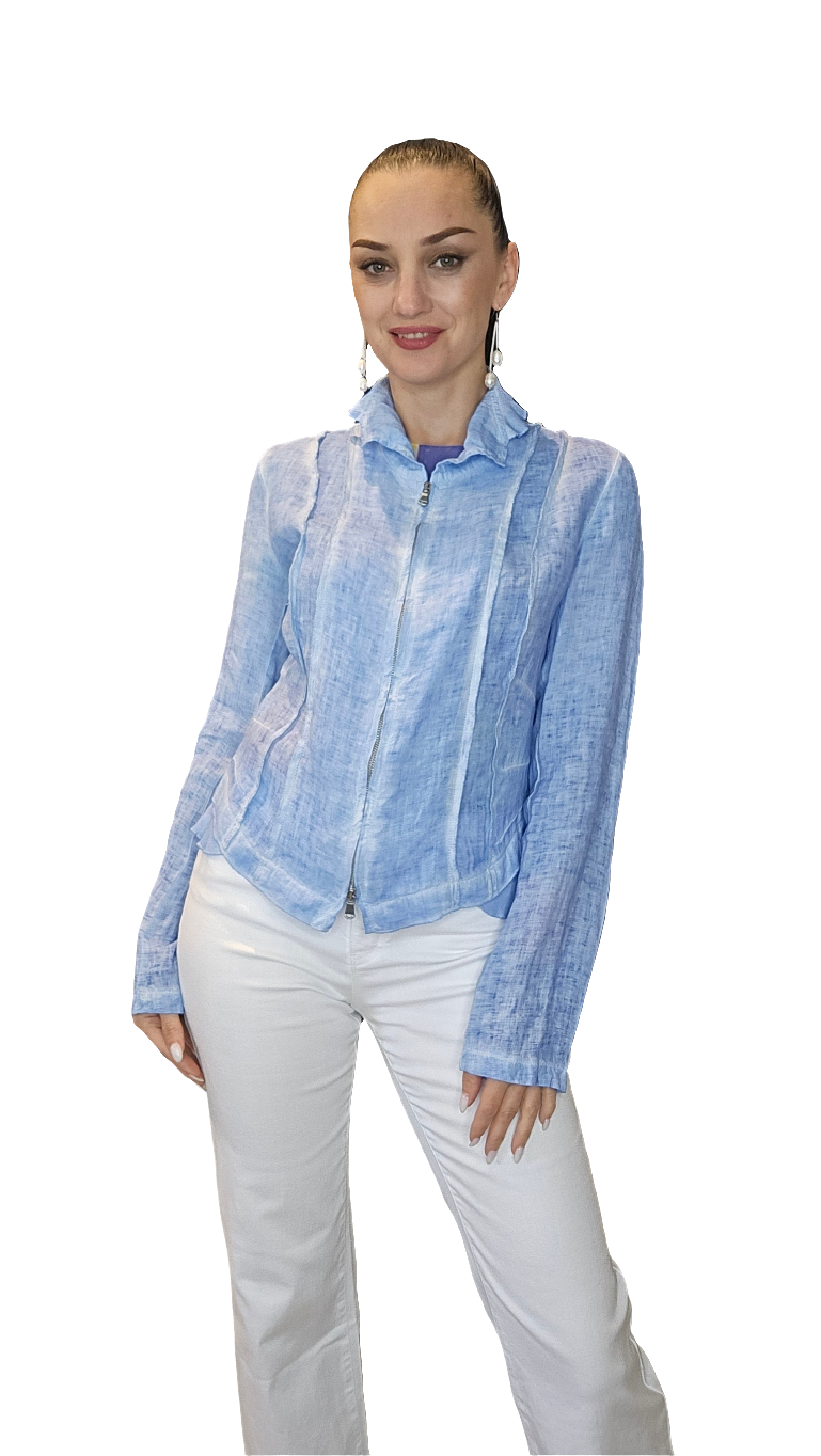 Sky Blue Italian Linen Jacket