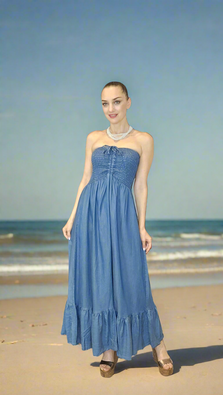 Maxi Denim Italian Dress