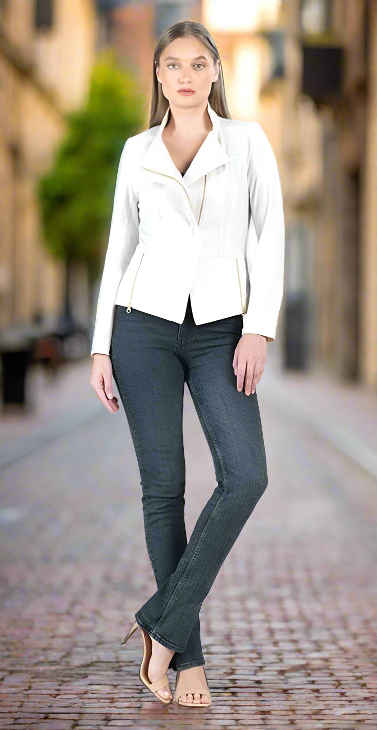 White Vegan Leather Jacket | Lightweight | Free Shipping – Estell White Vegan Leather Jacket | Lightweight | Free Shipping – Estell