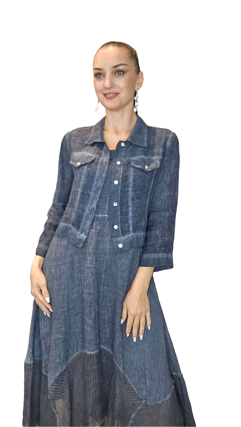 Italian Linen Cropped Jacket