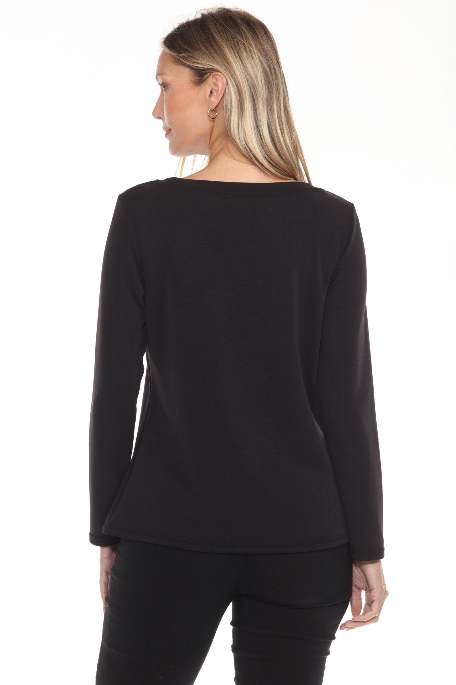 Long Sleeve Diagonal Trim Top