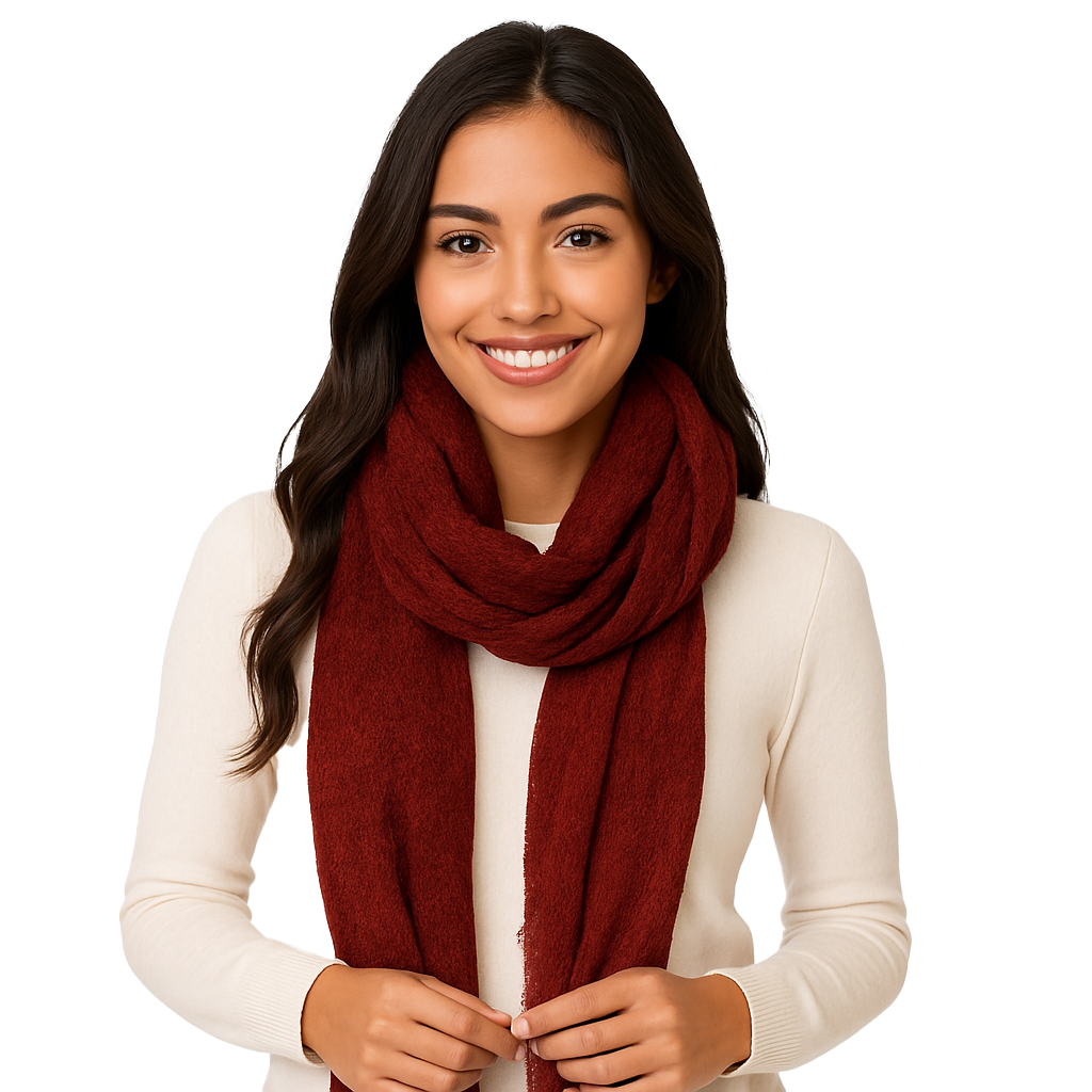 Lightweight Cashmere Scarf – Made in Spain- burgundy