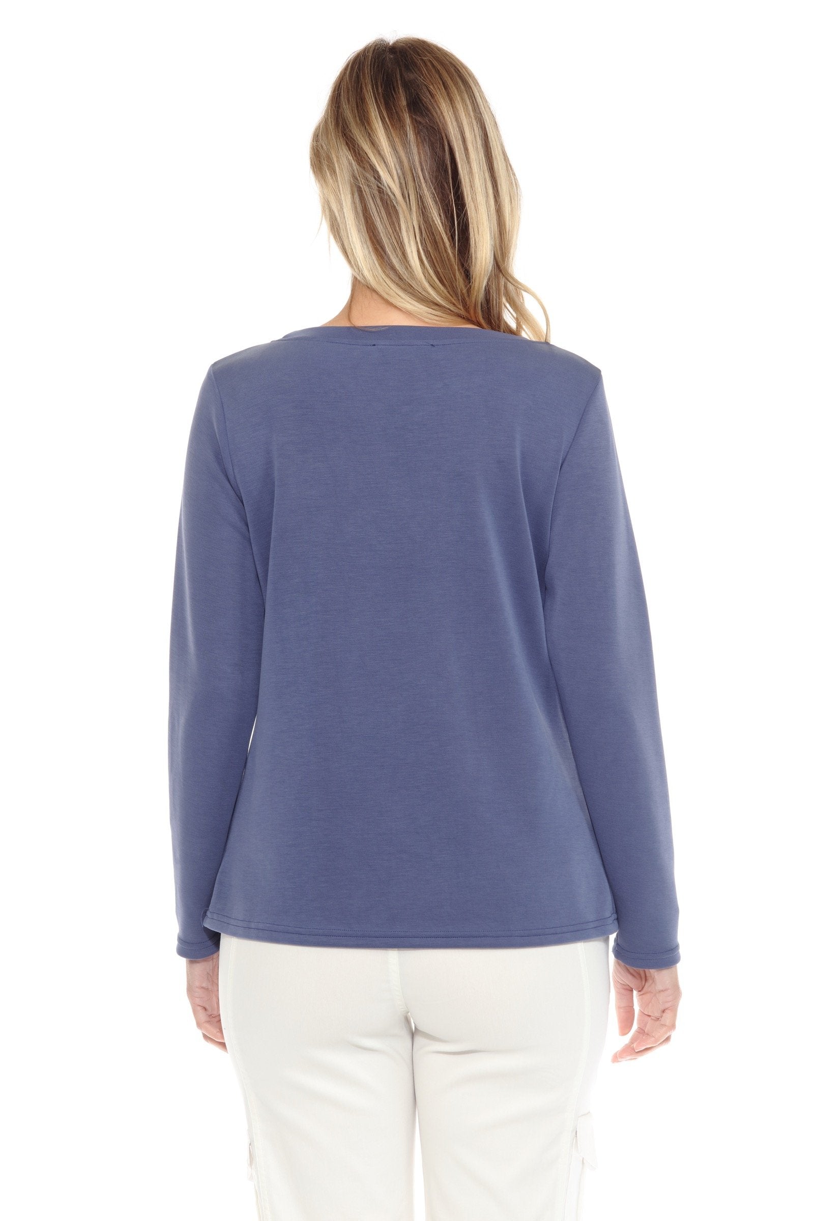 Long Sleeve Diagonal Trim Top