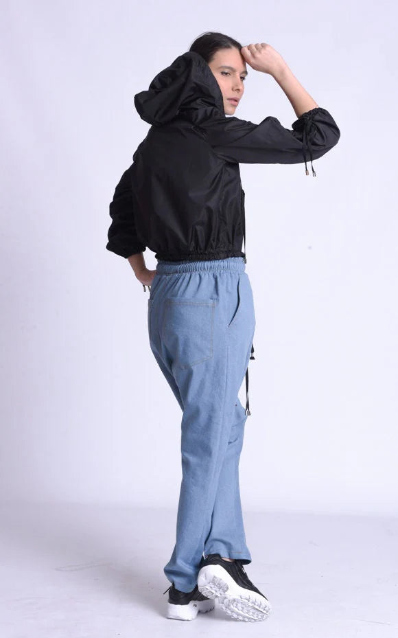 Women’s Urban Hooded Track Jacket – Adjustable Waist & Sleeves