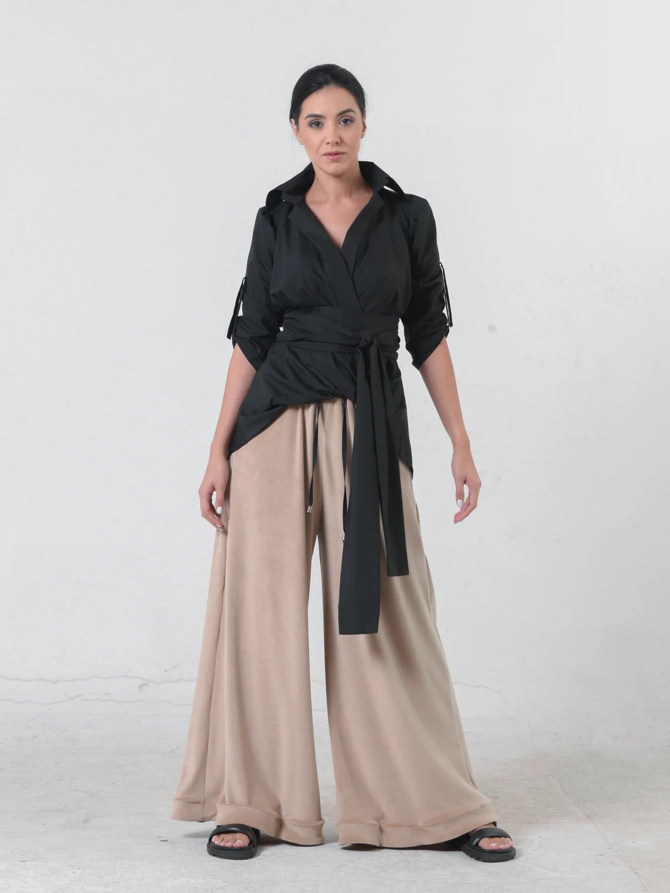 Women’s Oversized Belted Cotton White Shirt