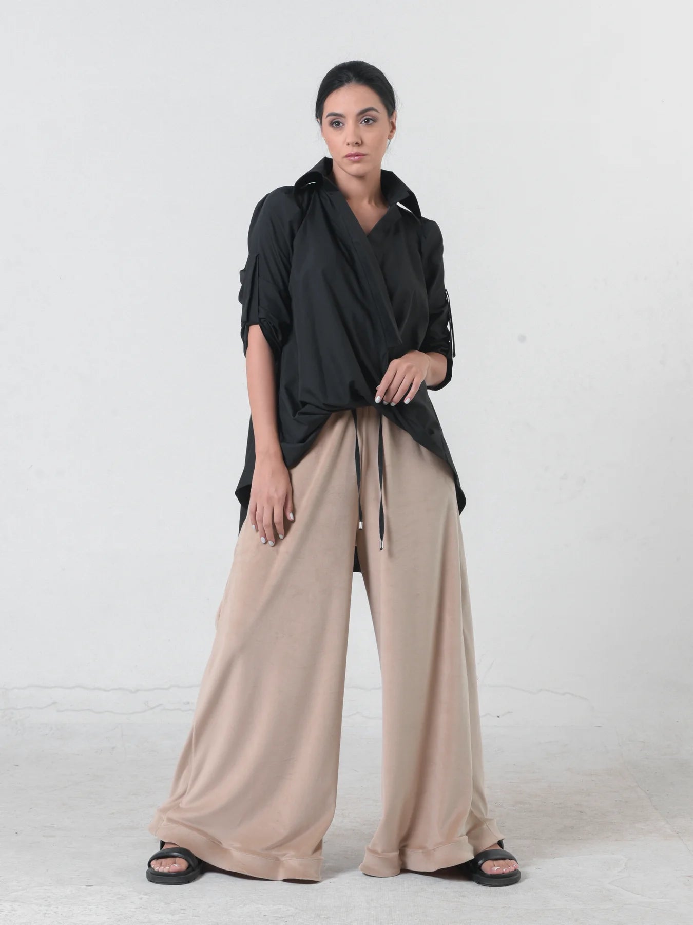 Women’s Oversized Belted Cotton White Shirt