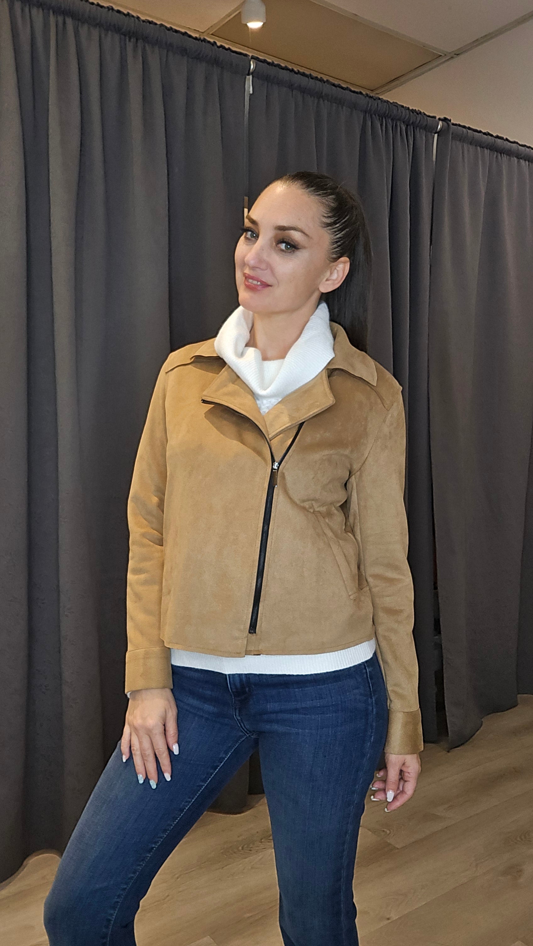 Tan Micro Suede Jacket