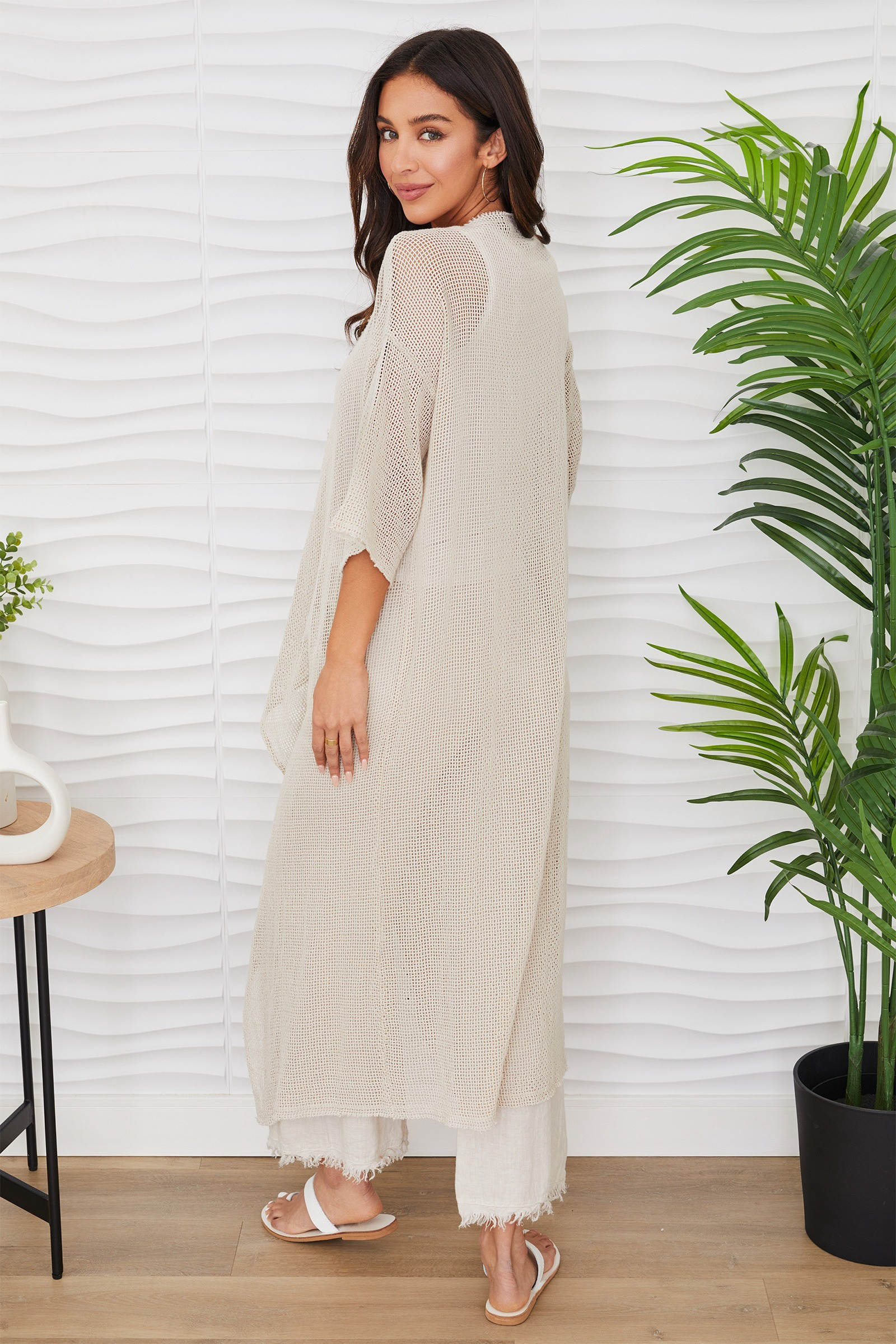 Italian Cotton & Linen Fishnet Cardigan – Estell Boutique