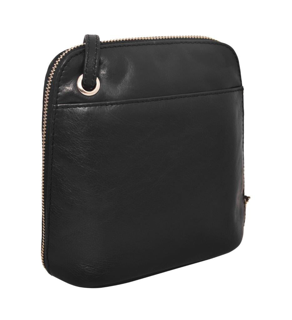 Crossbody Mini Leather Bag, Black