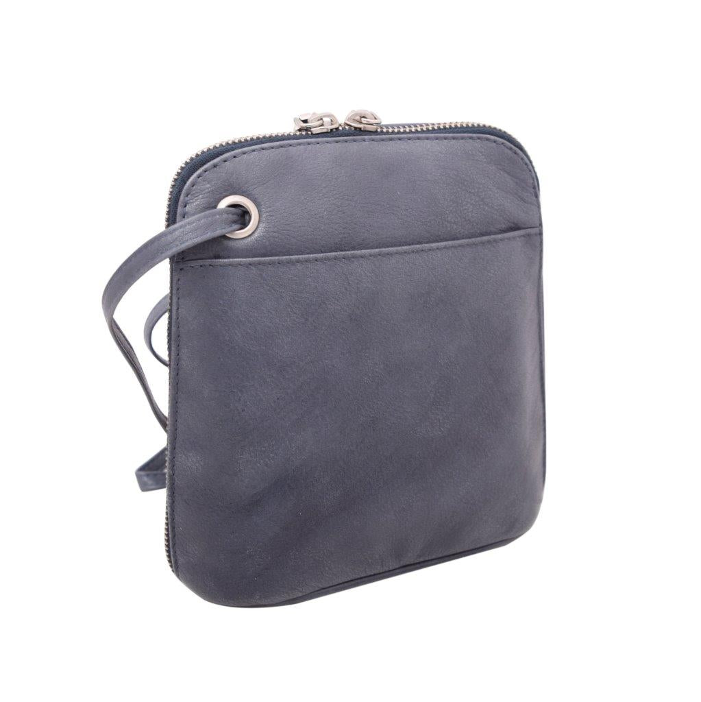 Crossbody Mini Leather Bag, Blue