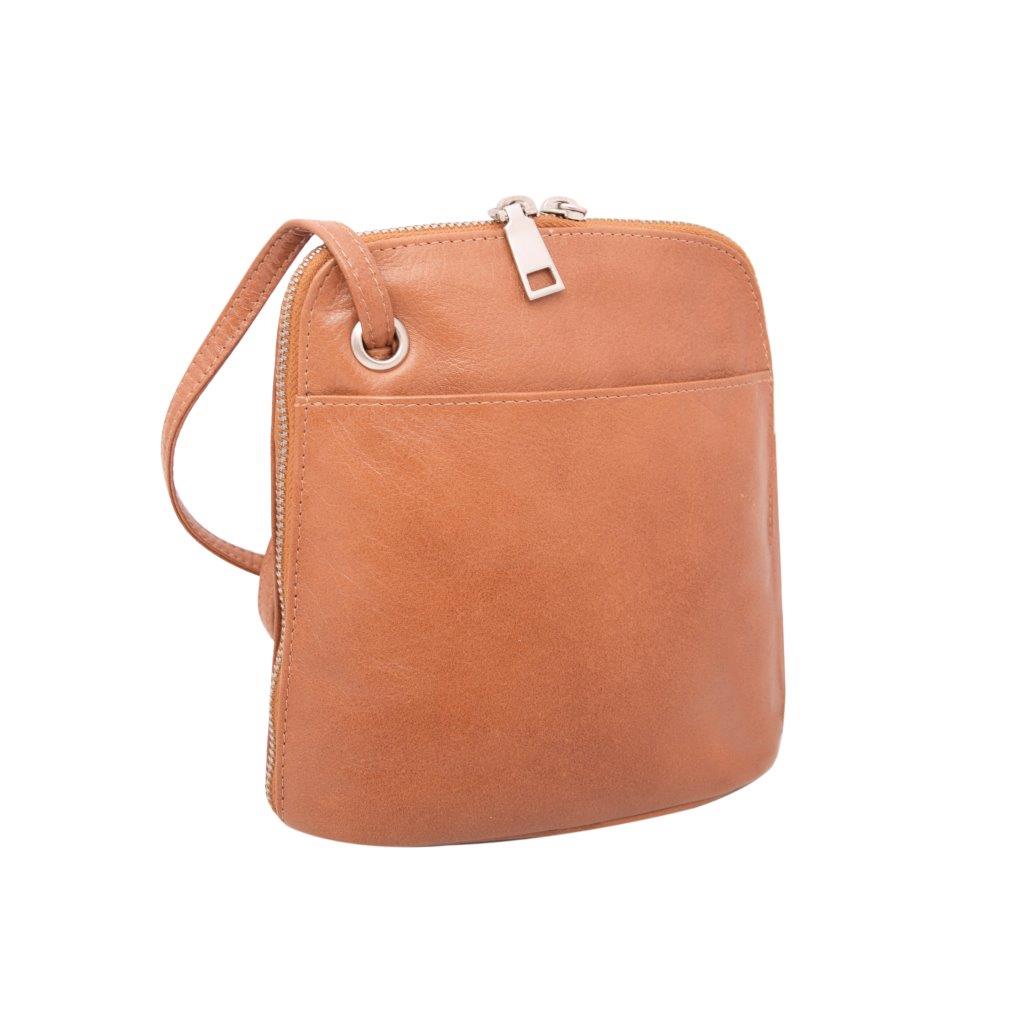Crossbody Mini Leather Bag, Congnac