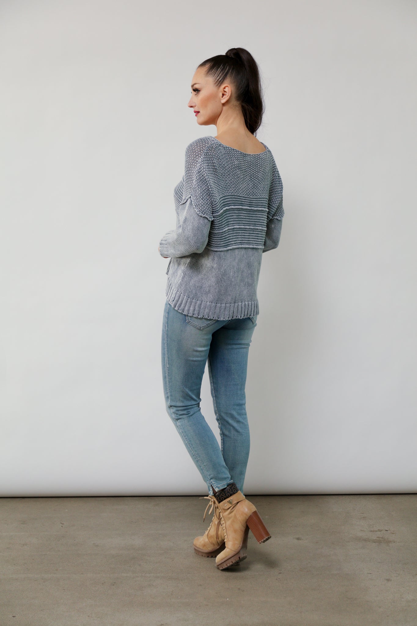 V- Neck Cotton Sweater