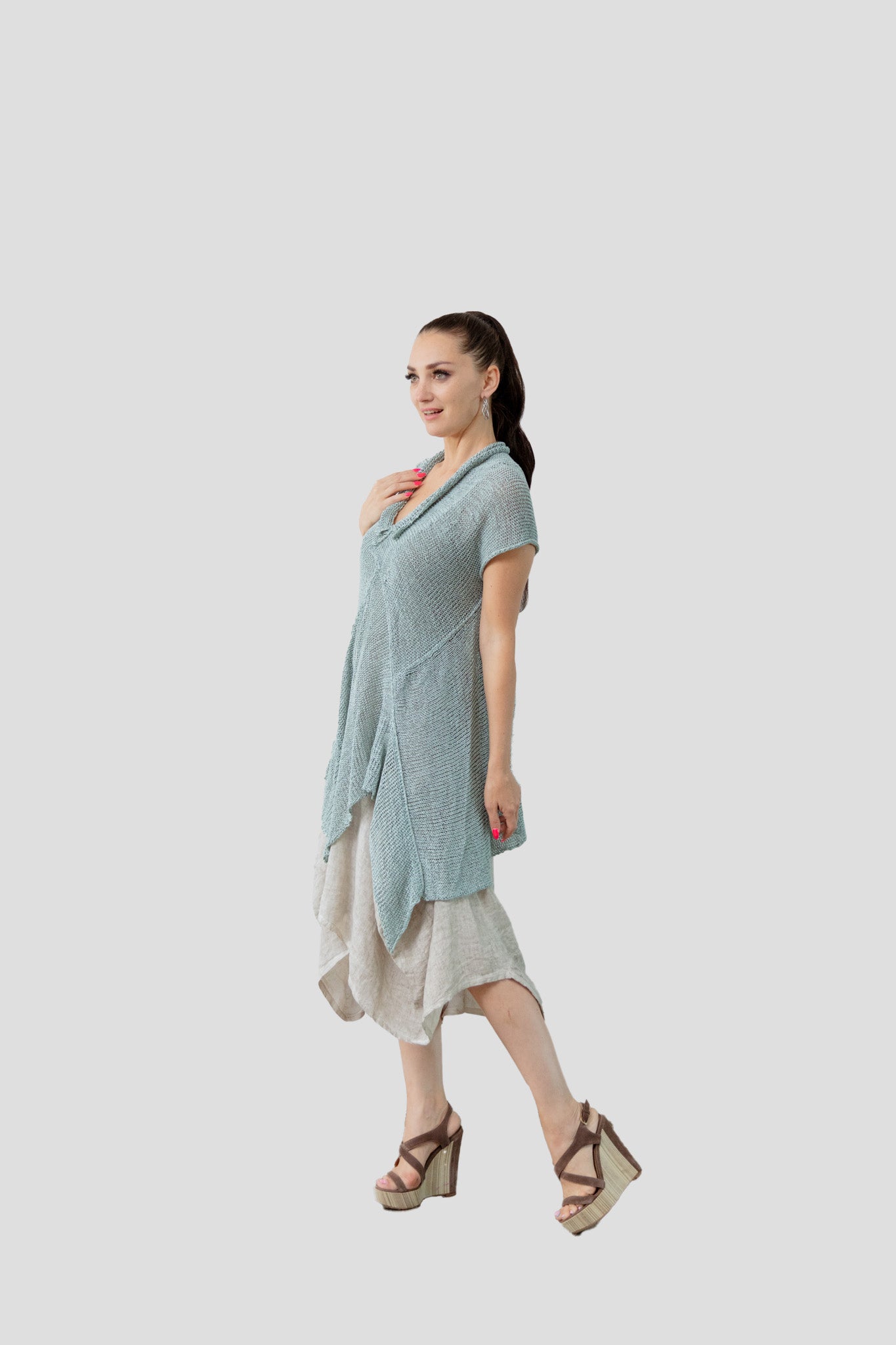 3184 Knitted Tunic, White